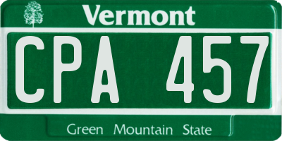 VT license plate CPA457