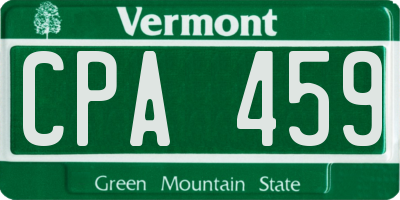 VT license plate CPA459