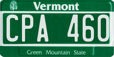 VT license plate CPA460