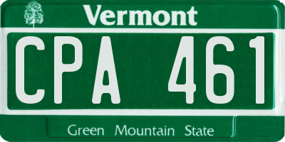 VT license plate CPA461