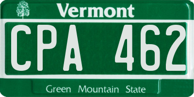 VT license plate CPA462