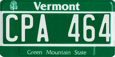 VT license plate CPA464