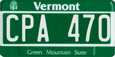 VT license plate CPA470
