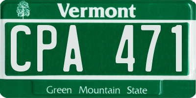 VT license plate CPA471