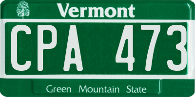 VT license plate CPA473