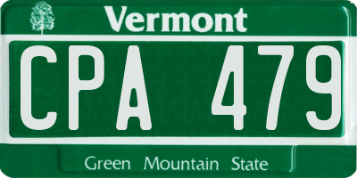 VT license plate CPA479