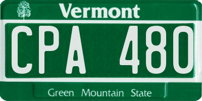 VT license plate CPA480