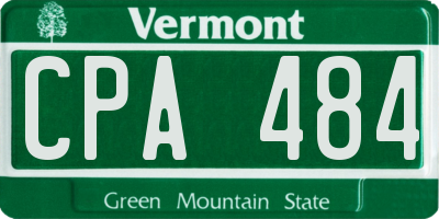 VT license plate CPA484