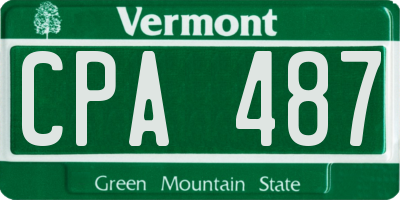 VT license plate CPA487