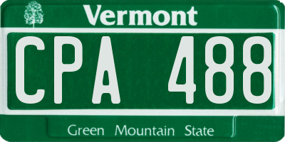 VT license plate CPA488