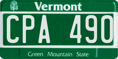 VT license plate CPA490