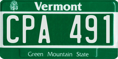 VT license plate CPA491