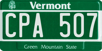 VT license plate CPA507