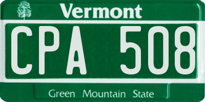 VT license plate CPA508