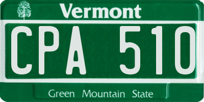 VT license plate CPA510