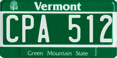 VT license plate CPA512