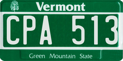 VT license plate CPA513
