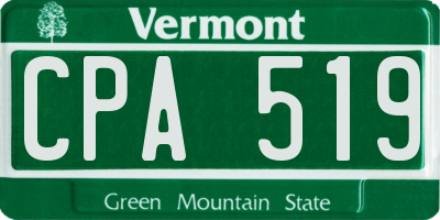 VT license plate CPA519