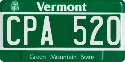 VT license plate CPA520