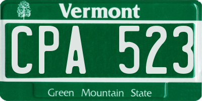 VT license plate CPA523