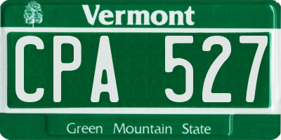 VT license plate CPA527