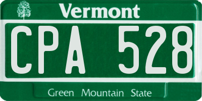 VT license plate CPA528