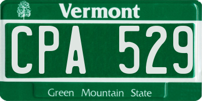 VT license plate CPA529