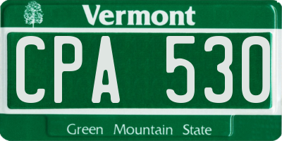 VT license plate CPA530