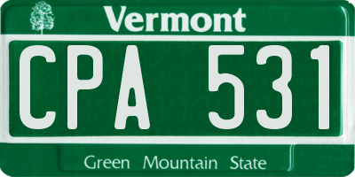 VT license plate CPA531