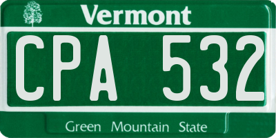 VT license plate CPA532