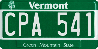 VT license plate CPA541