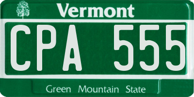 VT license plate CPA555