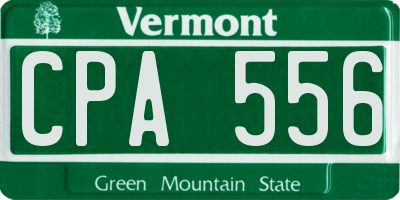 VT license plate CPA556