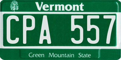 VT license plate CPA557