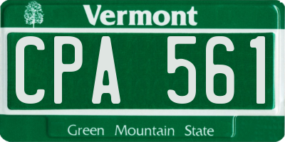 VT license plate CPA561