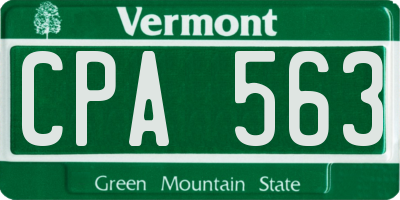 VT license plate CPA563