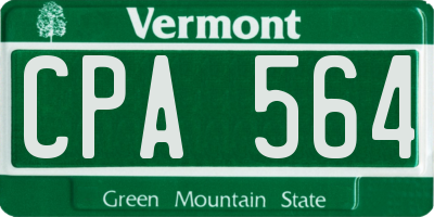 VT license plate CPA564