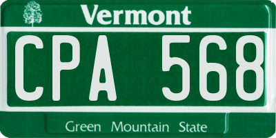 VT license plate CPA568