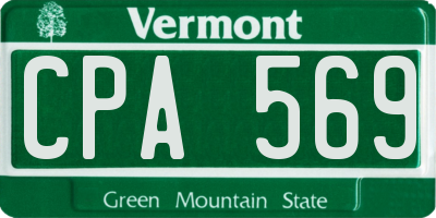 VT license plate CPA569
