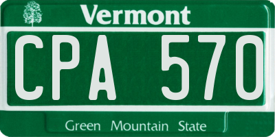 VT license plate CPA570
