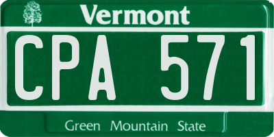 VT license plate CPA571
