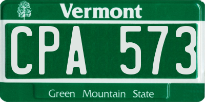 VT license plate CPA573