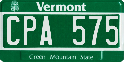 VT license plate CPA575