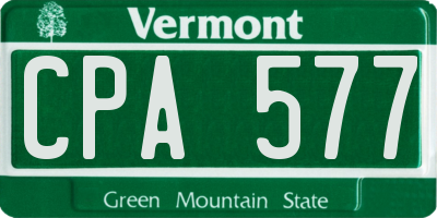 VT license plate CPA577