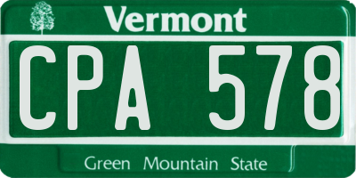 VT license plate CPA578