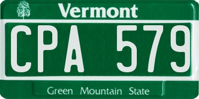 VT license plate CPA579