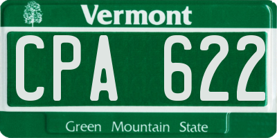 VT license plate CPA622