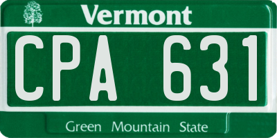 VT license plate CPA631