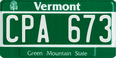 VT license plate CPA673