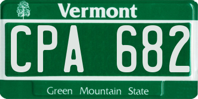 VT license plate CPA682